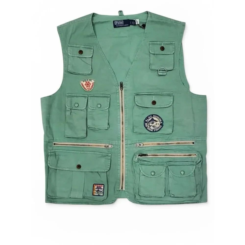Polo Ralph Lauren Boys Size 6 Mint Green Key West Fishing Utility Vest NWT Rare
